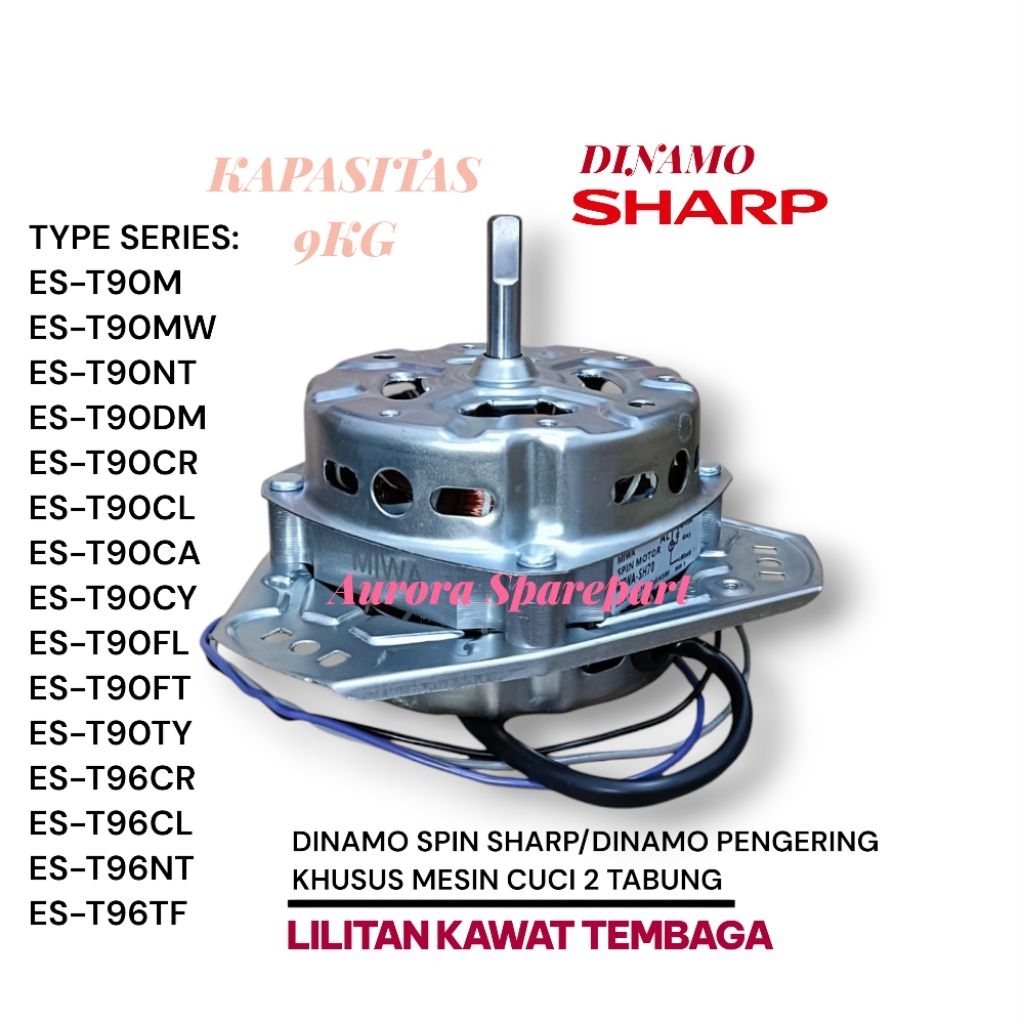 DINAMO PENGERING SHARP GULUNGAN TEMBAGA SERIES ES-T90M ES-T90MW ES-T90NT ES-T90DM ES-T90CR ES-T9OCL