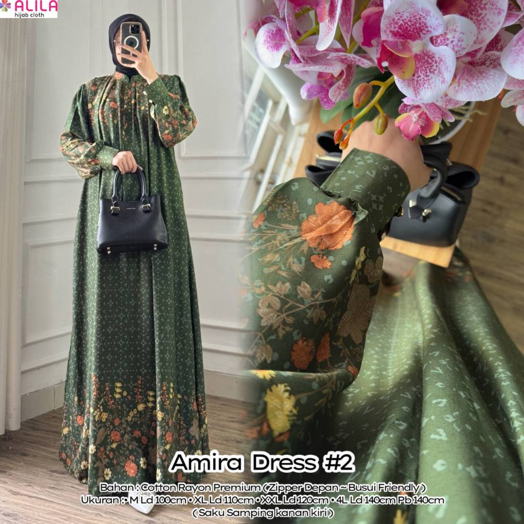 Amira Dress #2 Original Alila Amira Alila Cotton Rayon Premium Dress Wanita Amira Alila (Busui Frien