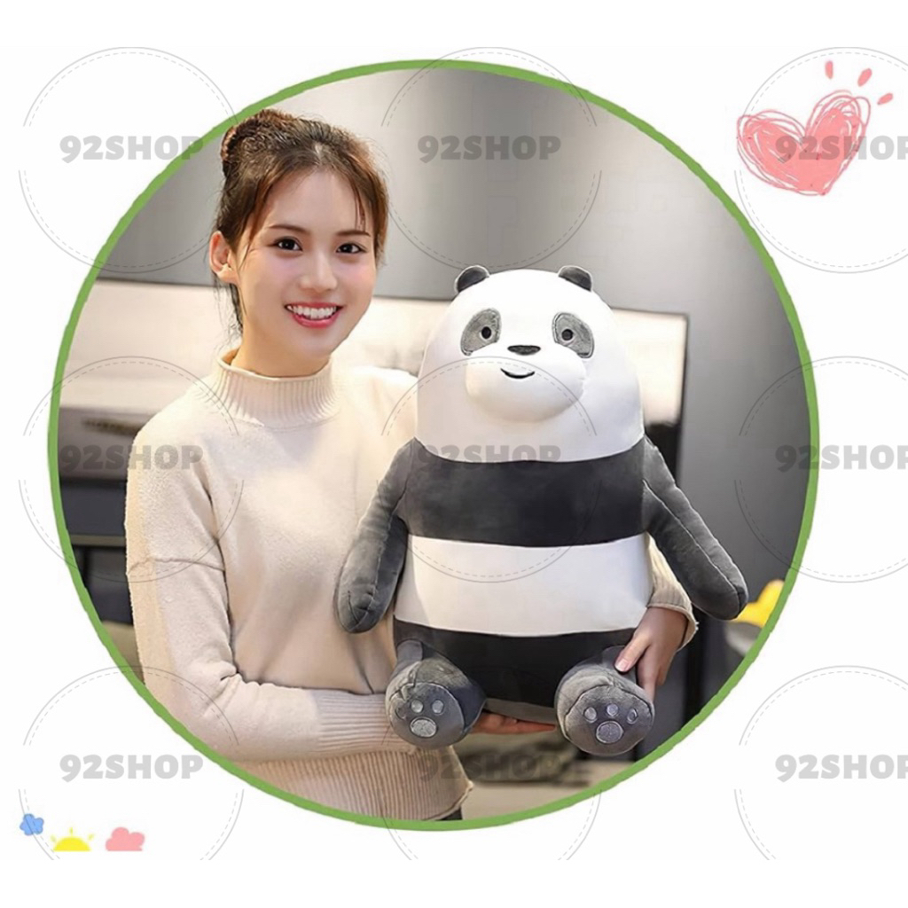 Boneka We Bare Bear Panda jumbo | boneka WBB jumbo original MINISO LIFE | boneka WBB Panda stuffed a