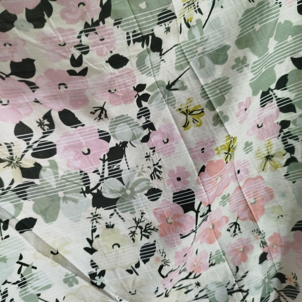 Kain Katun Silki Doby Floral Mini Premium – Cocok untuk Gamis, Dress,Kemeja & Baju Anak - Kain Katun