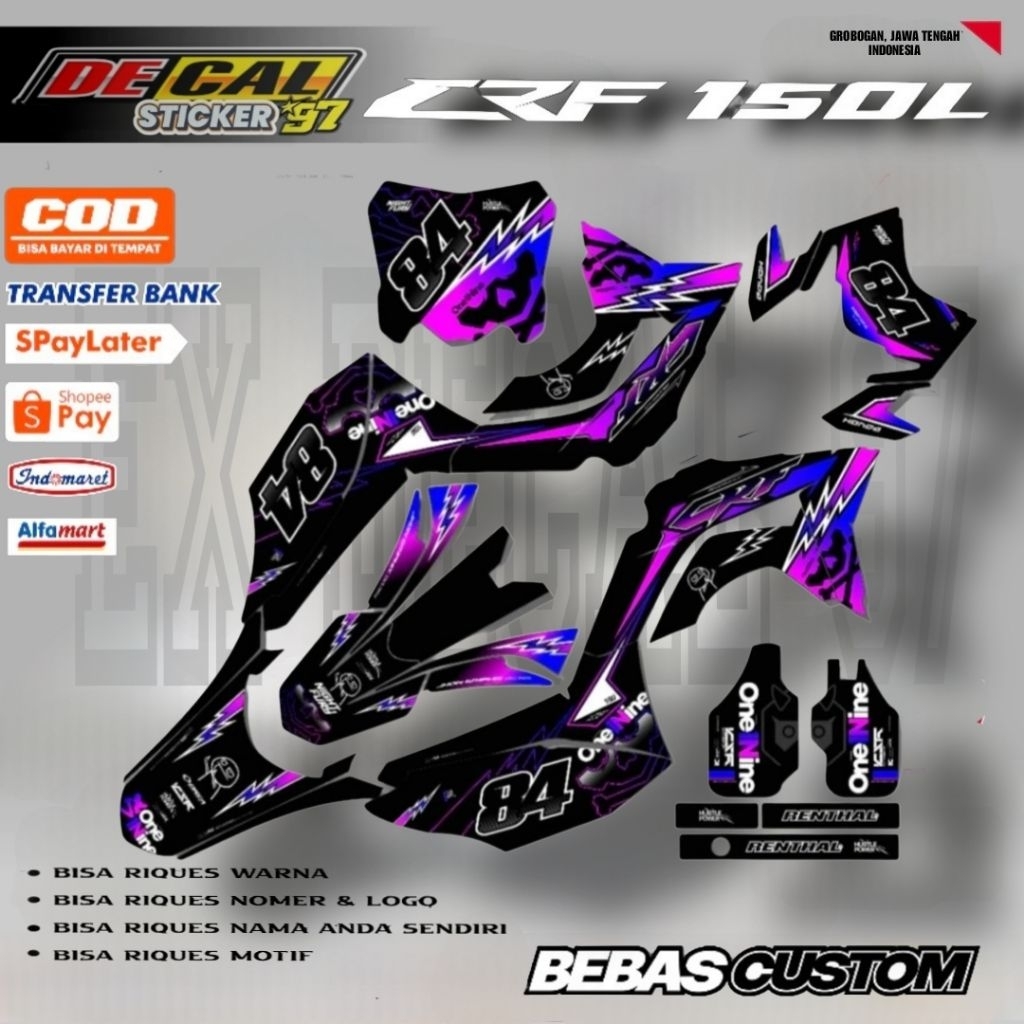 DECAL CRF 150 L MOTIF TERBARU 2025 EX STICKER 97