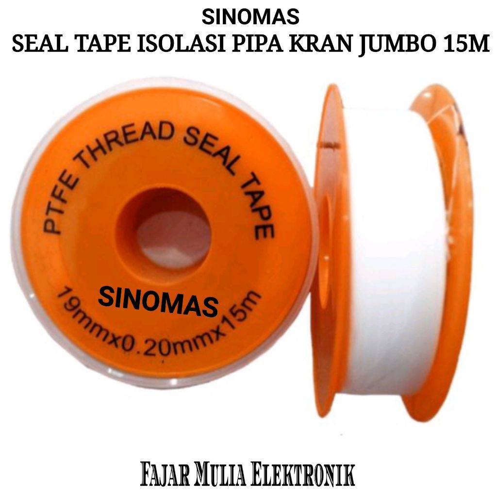 Sinomas Seal Tape Jumbo Isolasi Pipa Kran 15 Meter