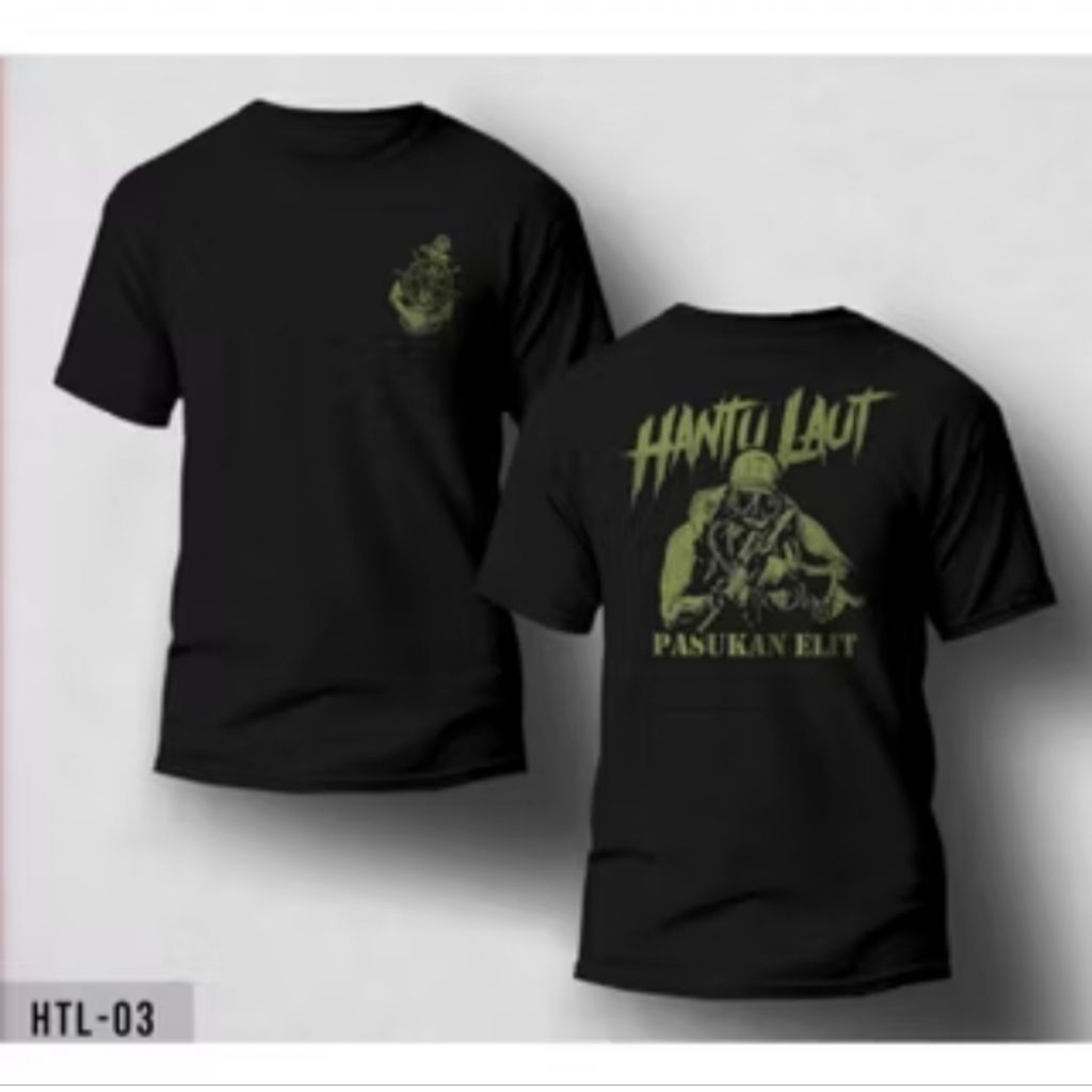 Kaos Distro Unisex Hantu Laut Pasukan Elite // Tshirt Distro Viral