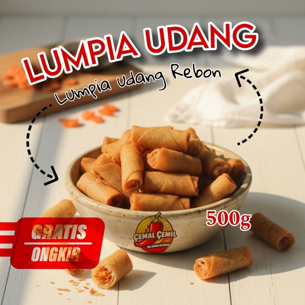 

LUMPIA UDANG REBON ASIN GURIH MANIS 500g BY CEMAL CEMIL SNACK