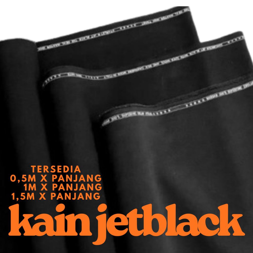 kain jetblack bahan premium