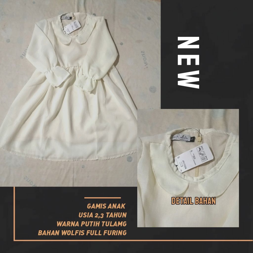 GAMIS ANAK PEREMPUAN MUSLIM 3-4 TAHUN