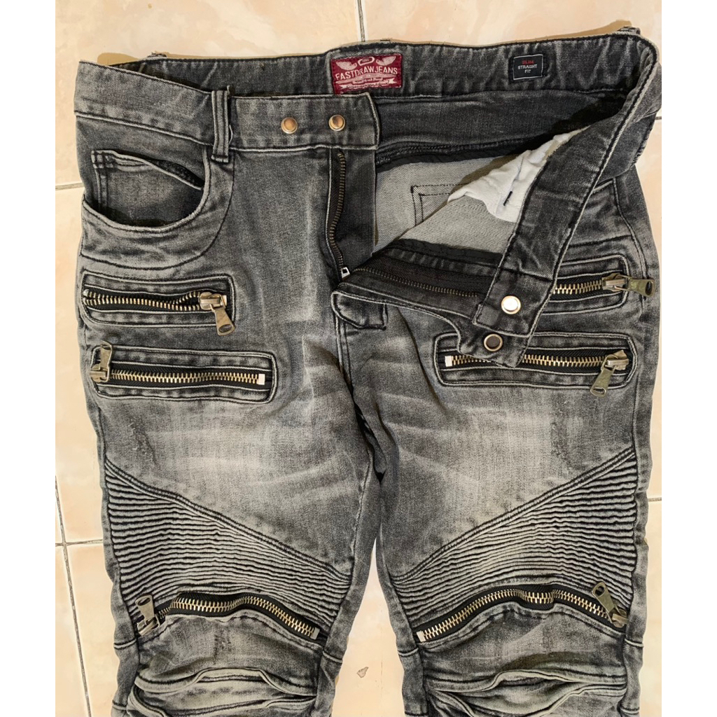 Fastdraw Jeans Biker Jeans Size 31-32 || Second Biker Jeans
