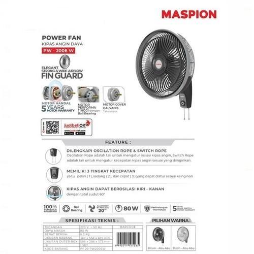 Kipas angin dinding 20" maspion PW2006w