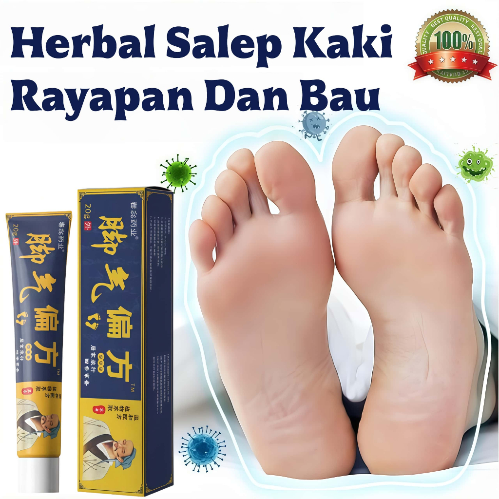 Obat Kaki Rayapan dan Bau Salep Telapak Kaki Bolong-Bolong dan Bau Kutu Air Rorombeheun Kaki Pecah-P