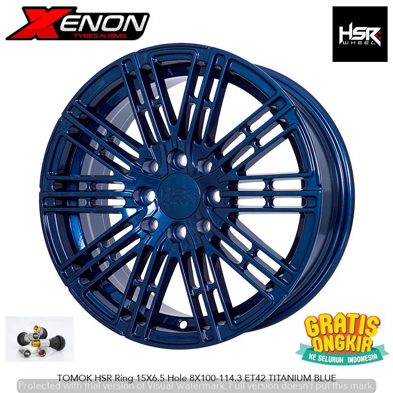 Velg Racing R15 HSR Tomok Biru Pcd 4x100 4x114,3 Ring 15 Cocok Mobil Brio Avanza Xenia Livina