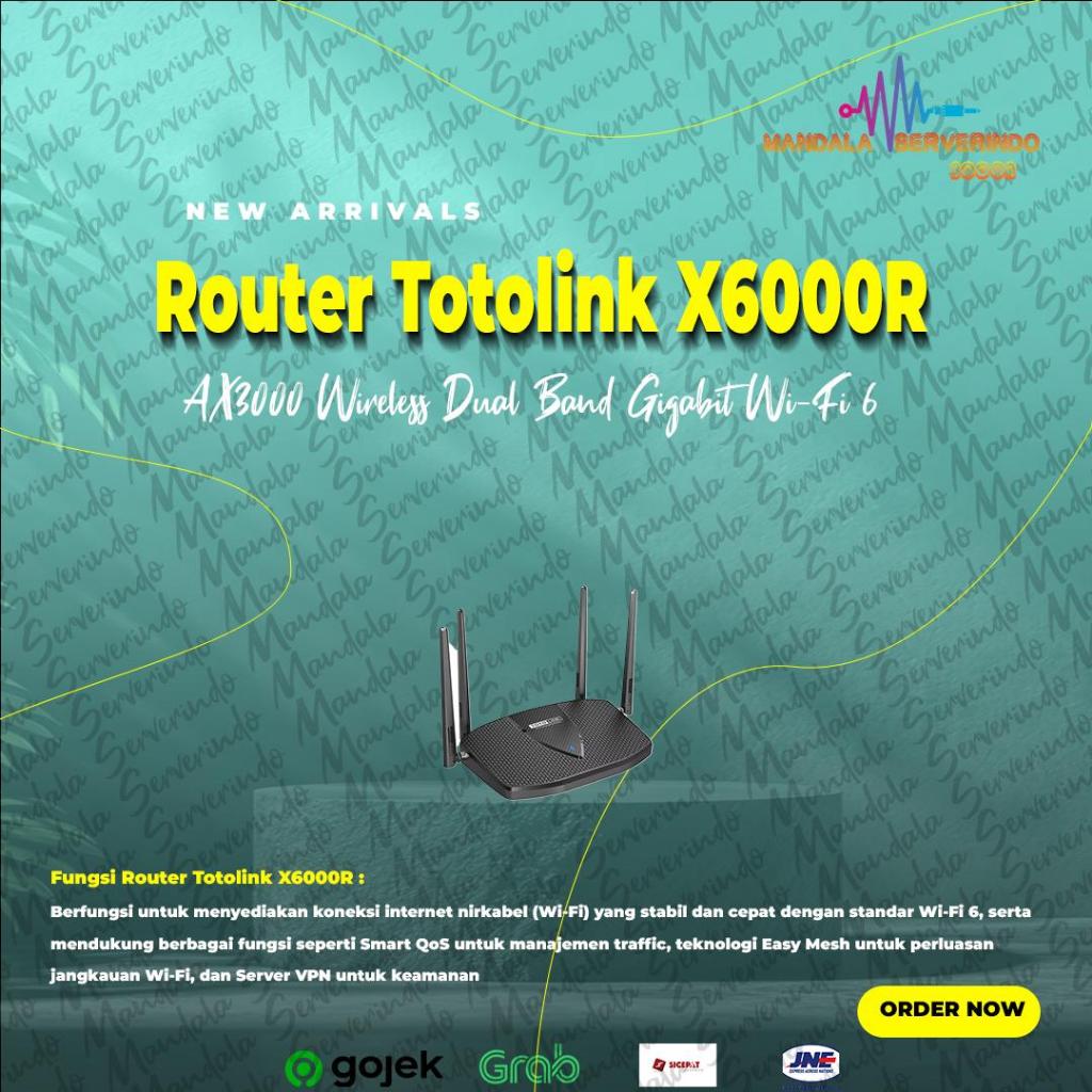 Router Totolink X6000R - AX3000 Wireless Dual Band Gigabit Wi-Fi 6 Router X6000R --TANPA ADAPTOR--
