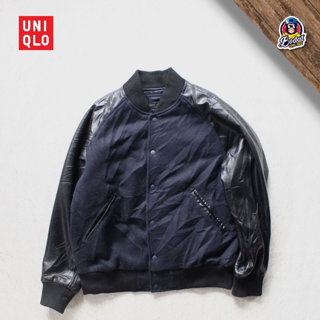 Stadium Jaket Boomber Uniqlo Leather Sintetis