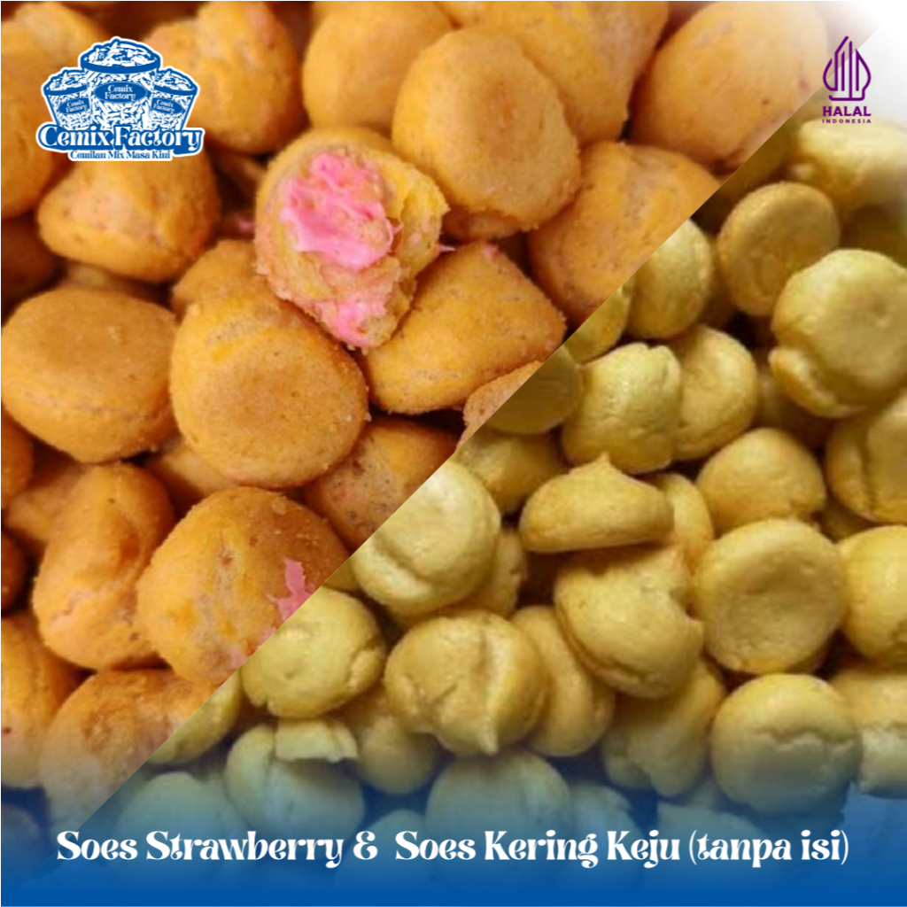 Soes Strawberry &  Soes Kering Keju (tanpa isi)