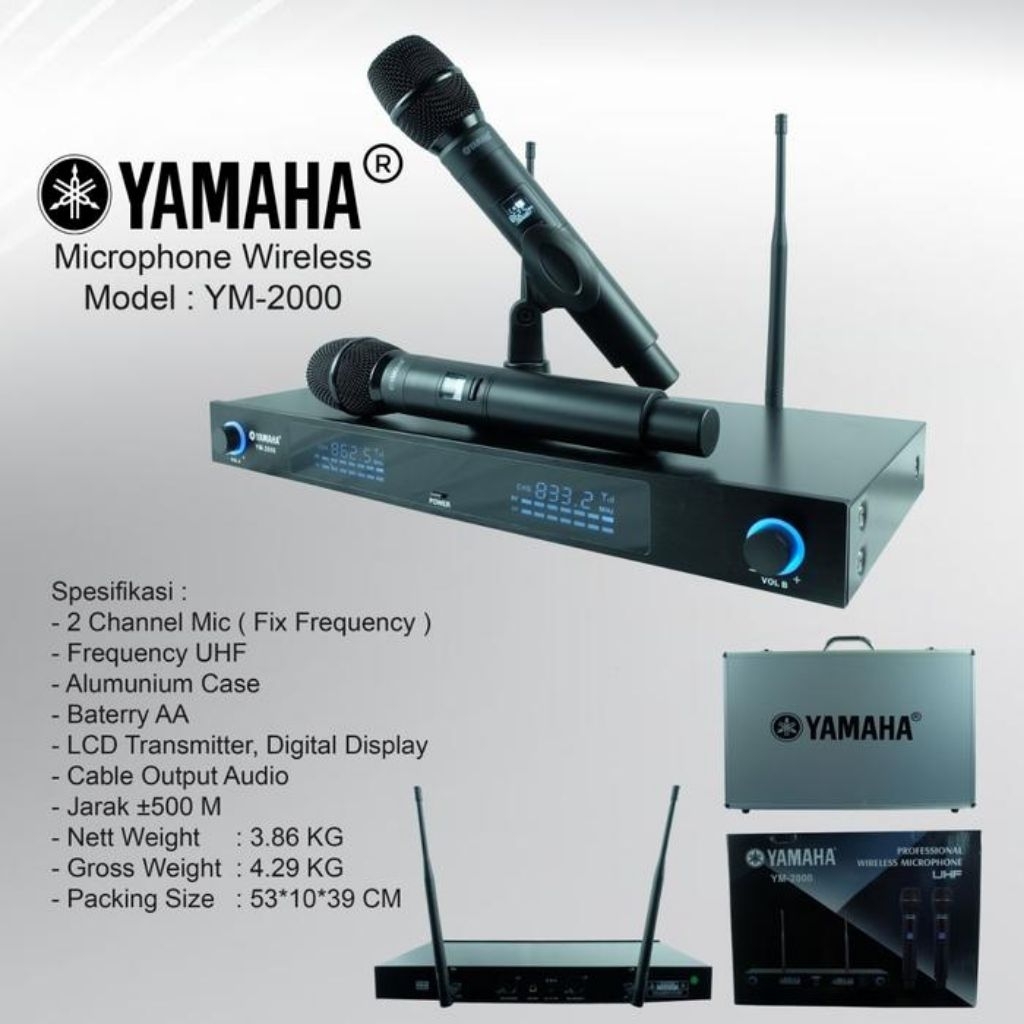 Microphone Wireles Yamaha YM2000 - Mic Yamaha YM 2000