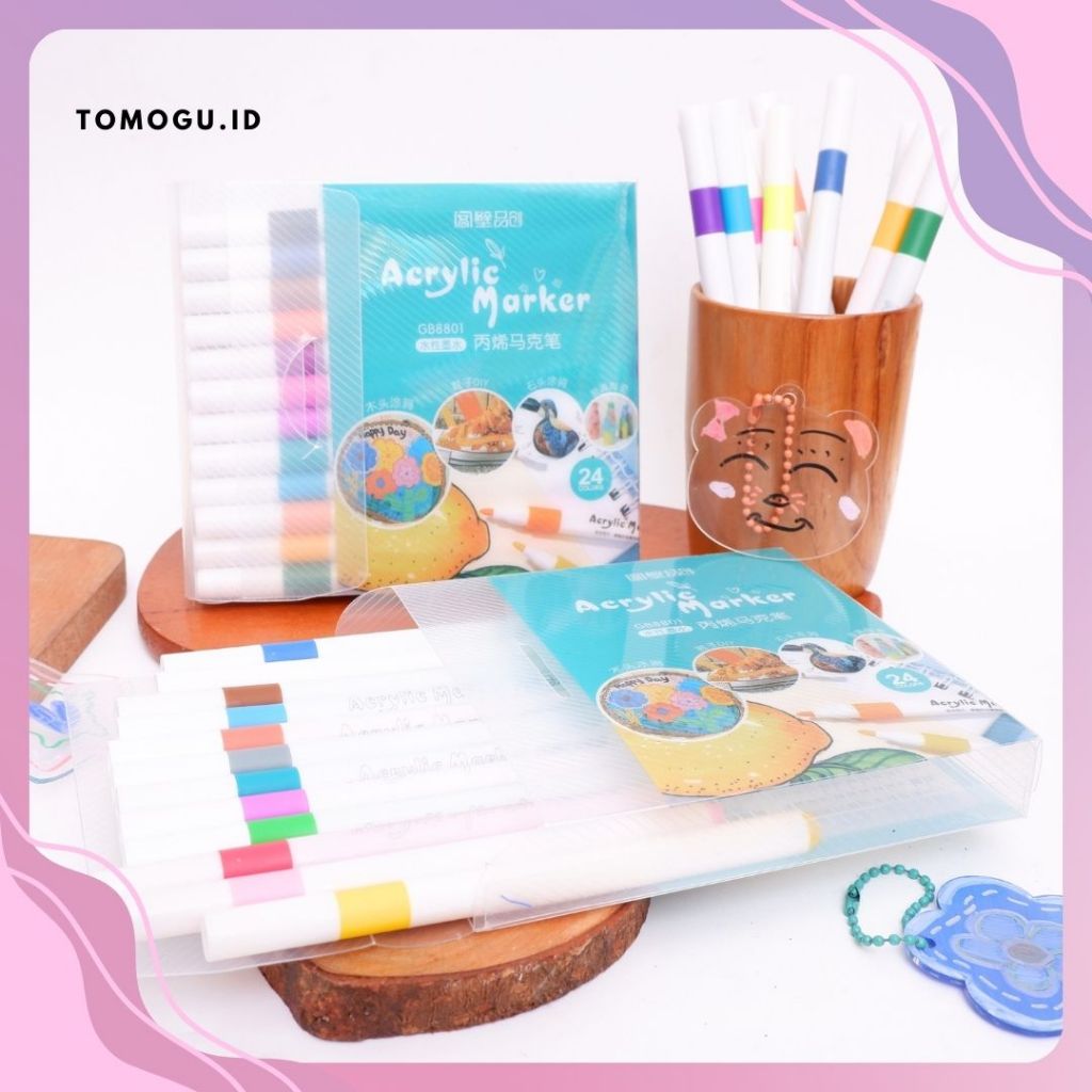 

Spidol Warna Untuk Akrilik / Acrylic Tahan Air Cepat kering Acrylic Marker Waterprooft DIY Drawing Pen