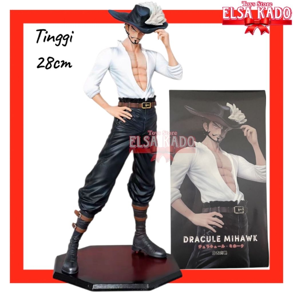 Action Figure One Piece Dracule Mihawk Standing 28cm Statue Pvc