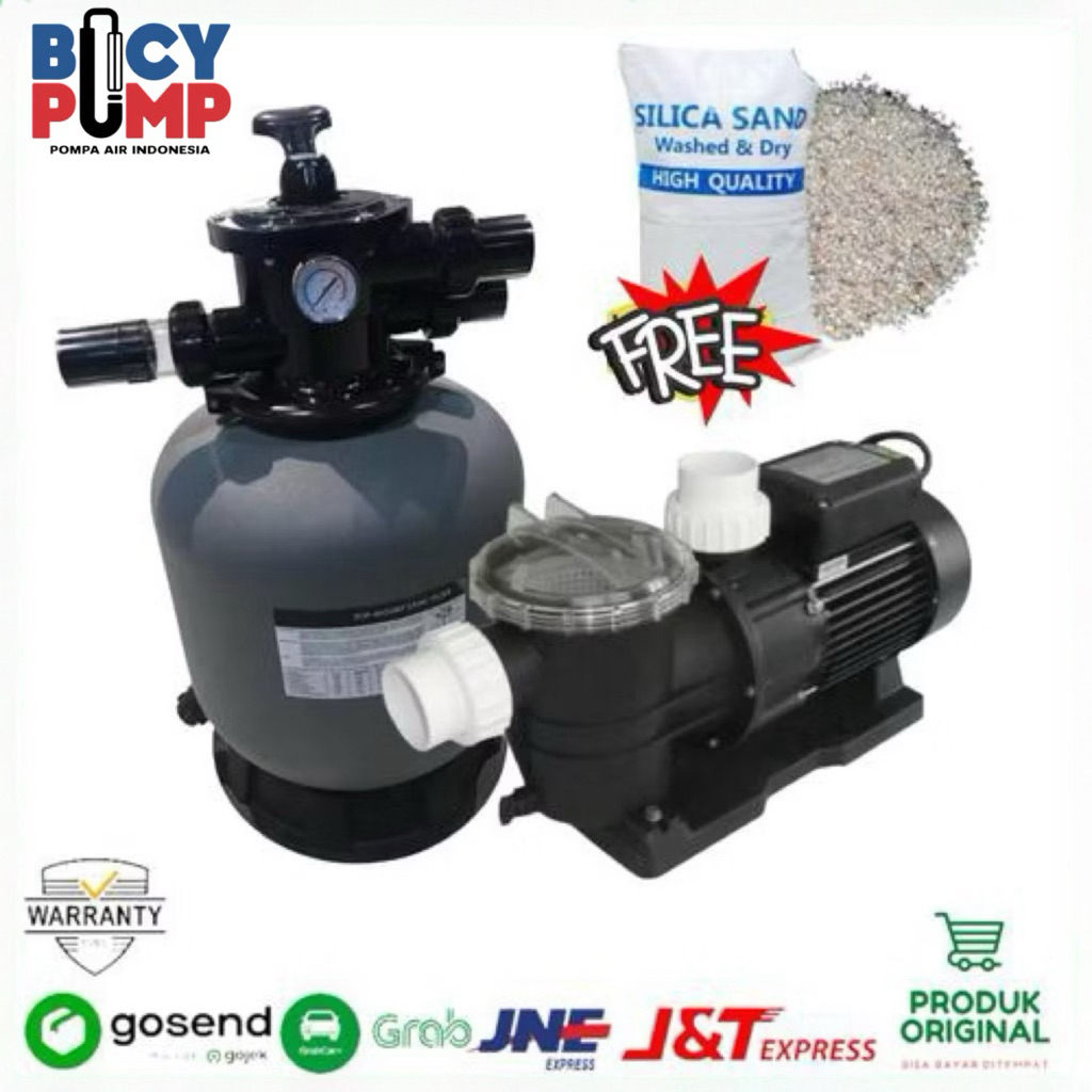 Pompa Air Kolam Renang 1HP Sand Filter 16" Paket Kolam Renang