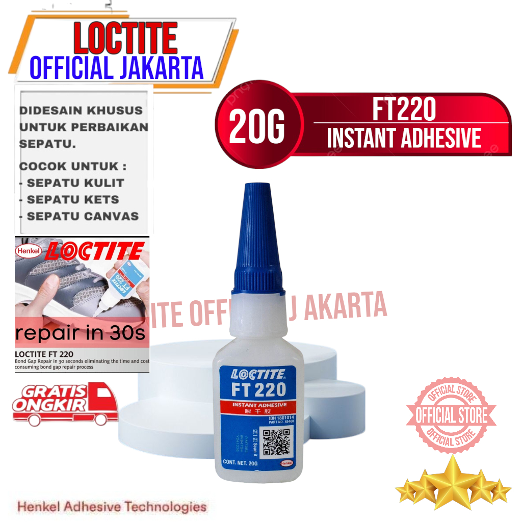 LOCTITE FT 220 FT220 20g Lem Sepatu LOCTITE FT-220 Instant Adhesive 20g Lem Super Kuat