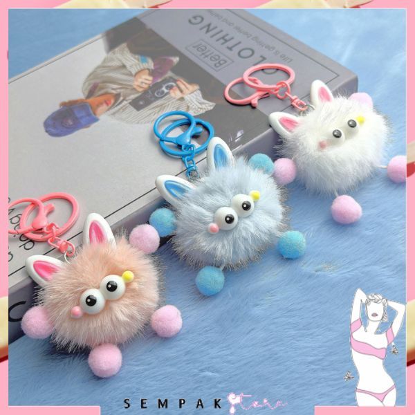 SS Gantungan Tas Boneka Lucu Gantungan Little Monster Kawai Boneka Bulu Halus Gantungan Kunci Boneka