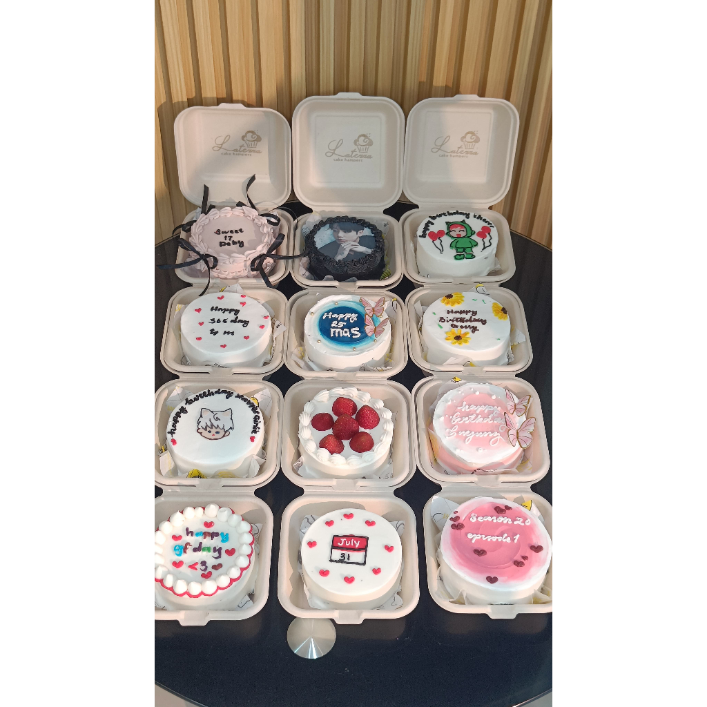 Korean cake 10cm Bento cake 10 cm Korean Lunch box cake custom cake mini cake birthday Kue ulangtahu