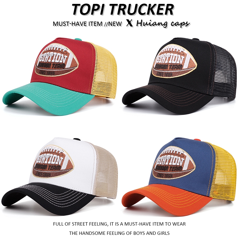 Topi Baseball fashion STATION American football trucker hat cap summer outdoor sport golf cap