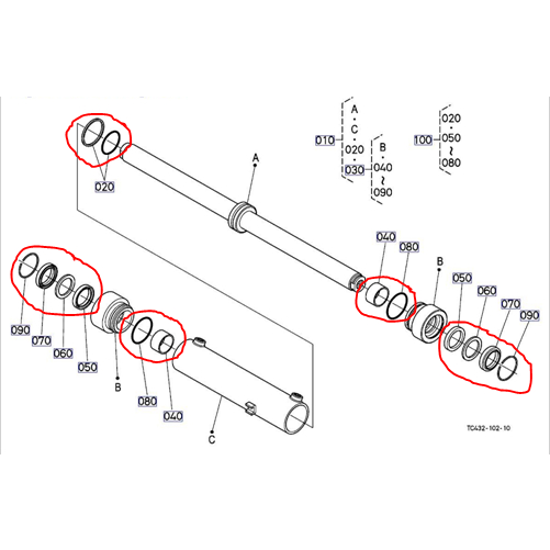 SEAL POWER STEERING TRAKTOR KUBOTA L5018, L4400 (1 SET)