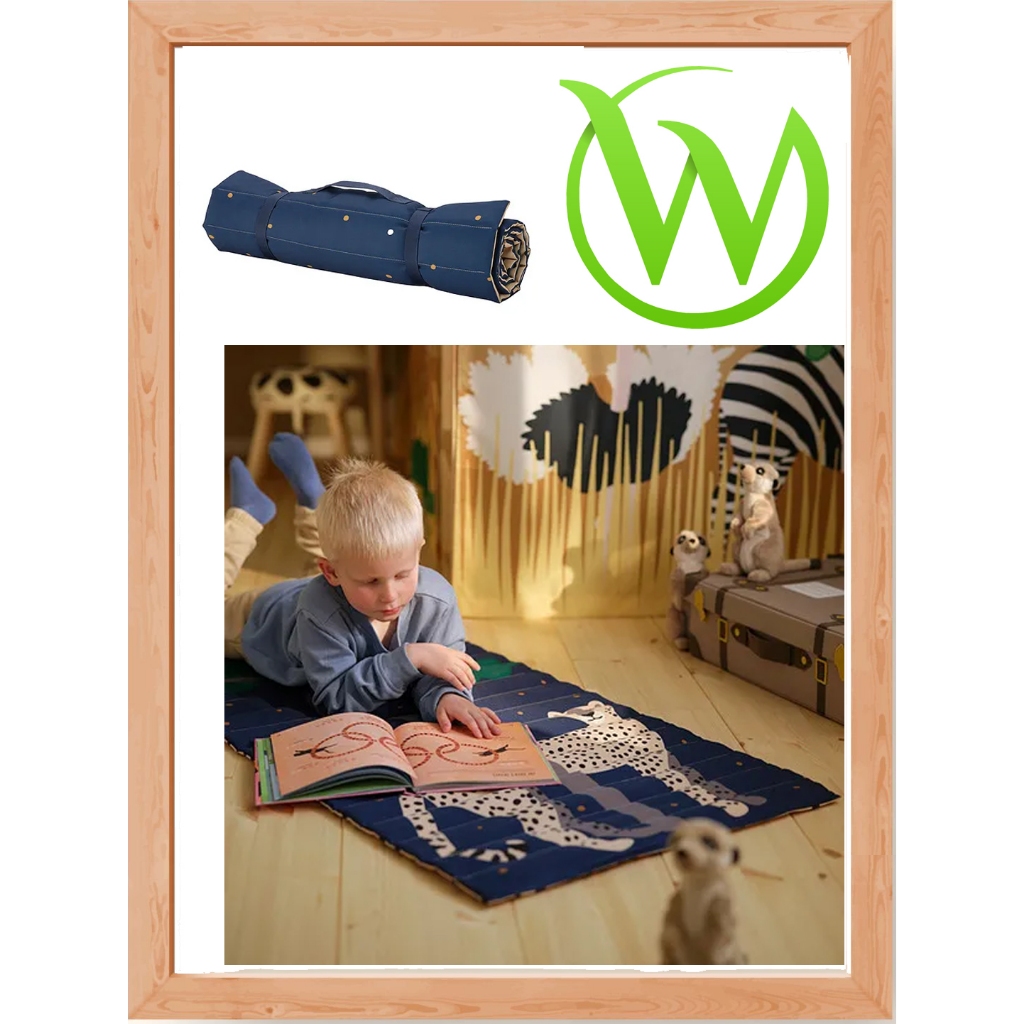 Tikar berlapis kasur busa tipis gulung alas main anak travel camping SANDLOPARE matras simpan gulung