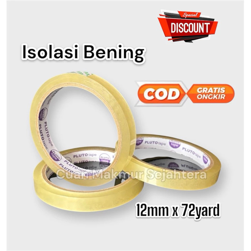 ISOLASI 12MM | SOLASI BENING 12MM | LAKBAN BENING 12MM | SELOTIP 12MM