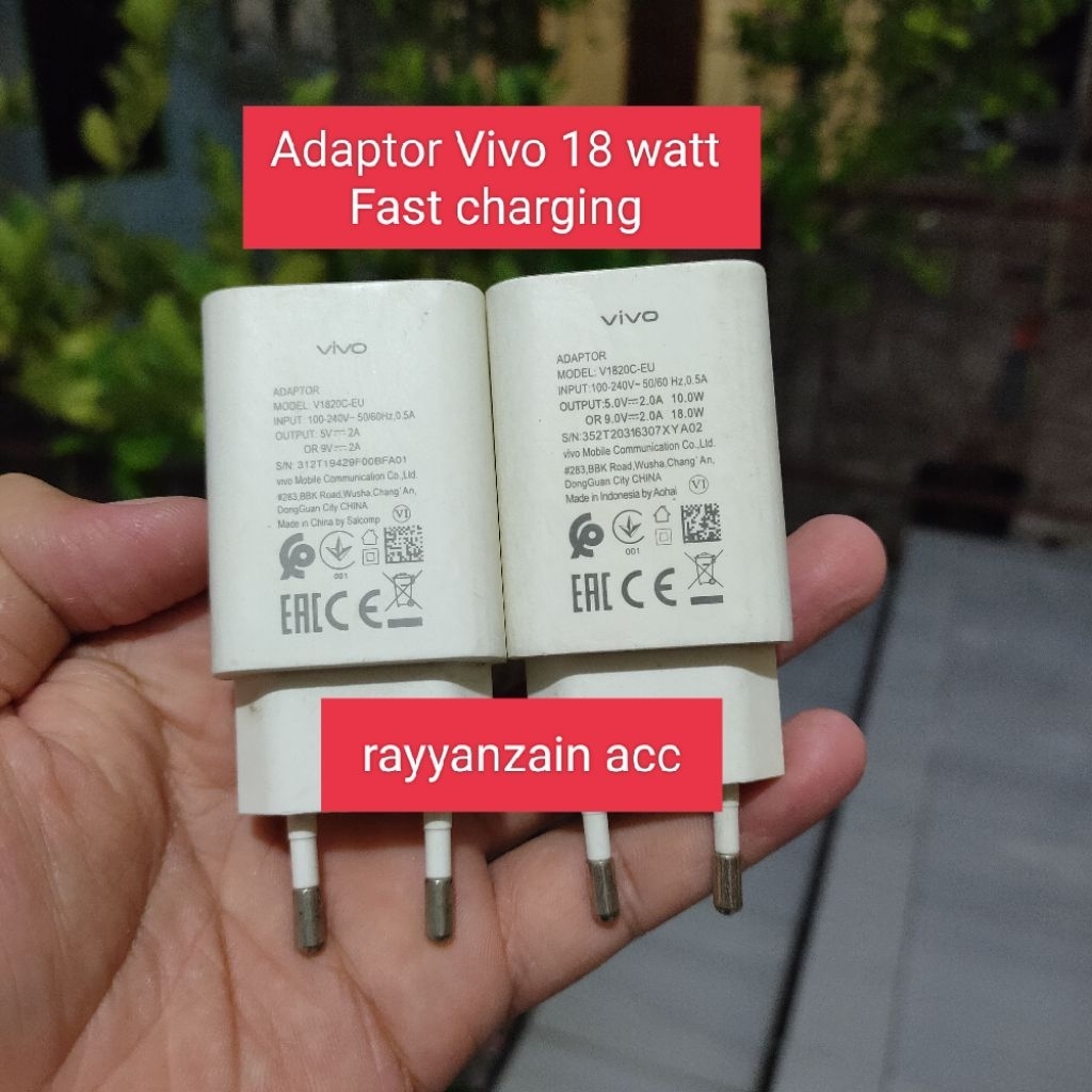 Adaotor vivo 18 watt 18W original copotan s1 pro ( second  )