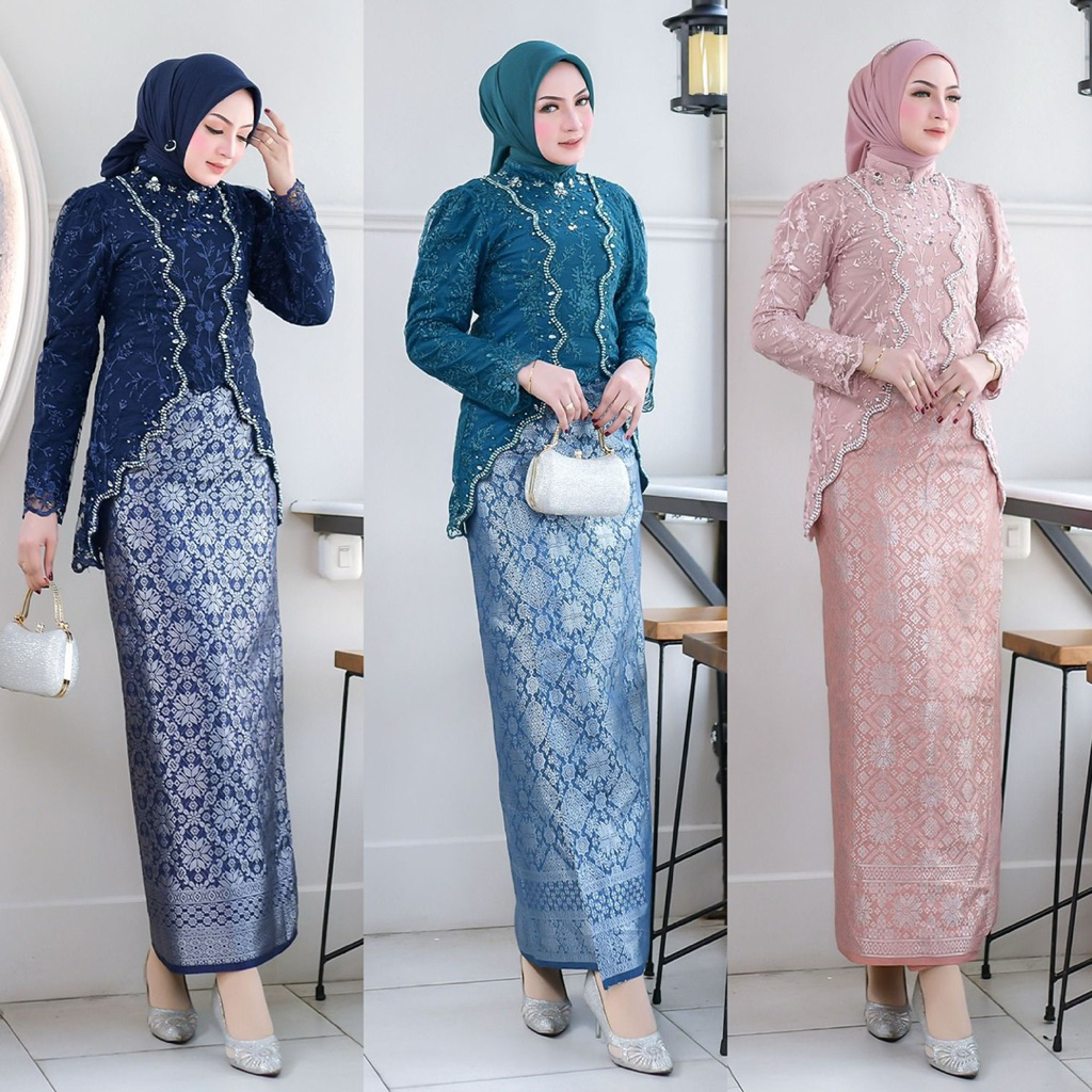 SETELAN KEBAYA KURUNG BROKAT KEBAYA TILLE BORDIR JUMBO MALIKA