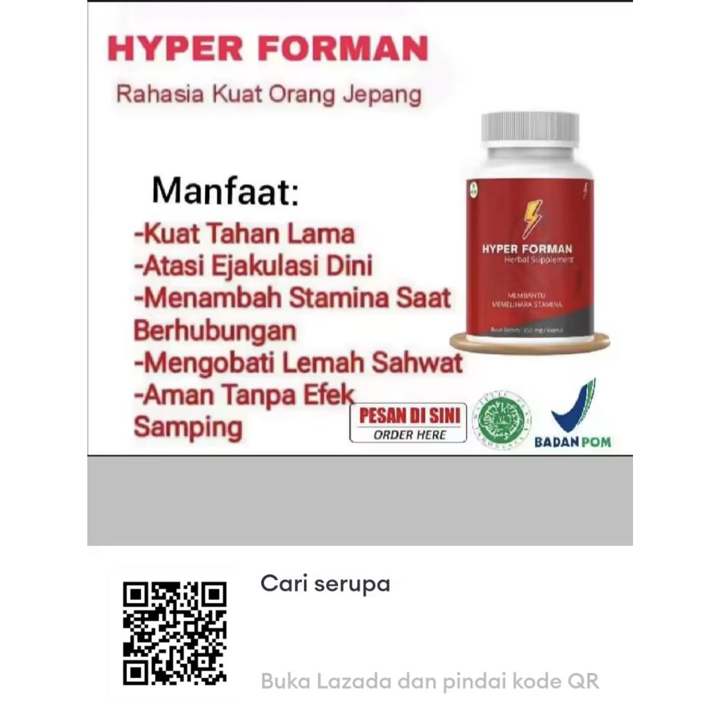 Dijamin Ampuh 100% HERBAL HYPER FORMAN Obat Kuat Superkuat Penambah Stamina Pria & Wanita Tahan Hing