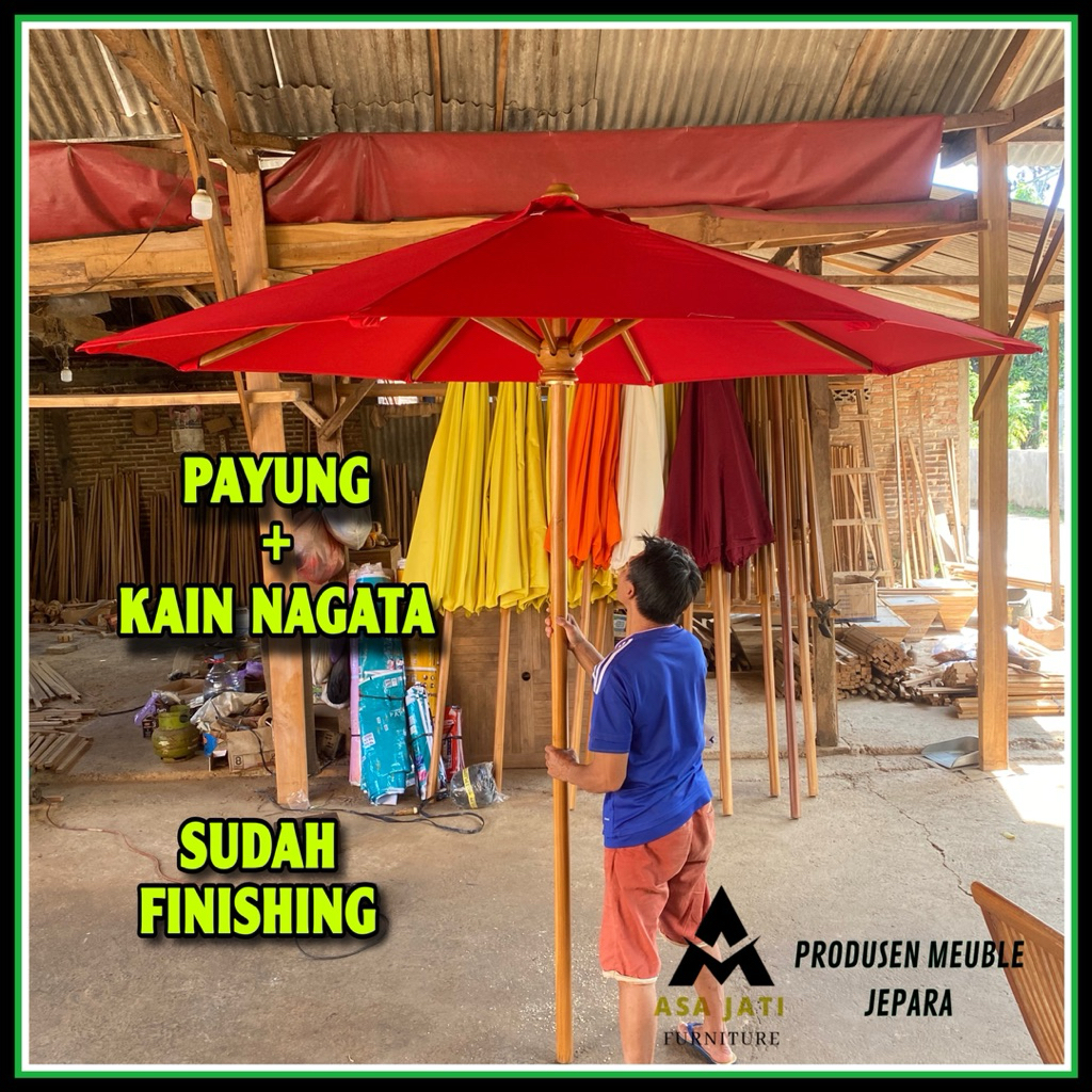 Tenda Payung Cafe Payung Jati Outdoor Payung Pantai Kain Nagata