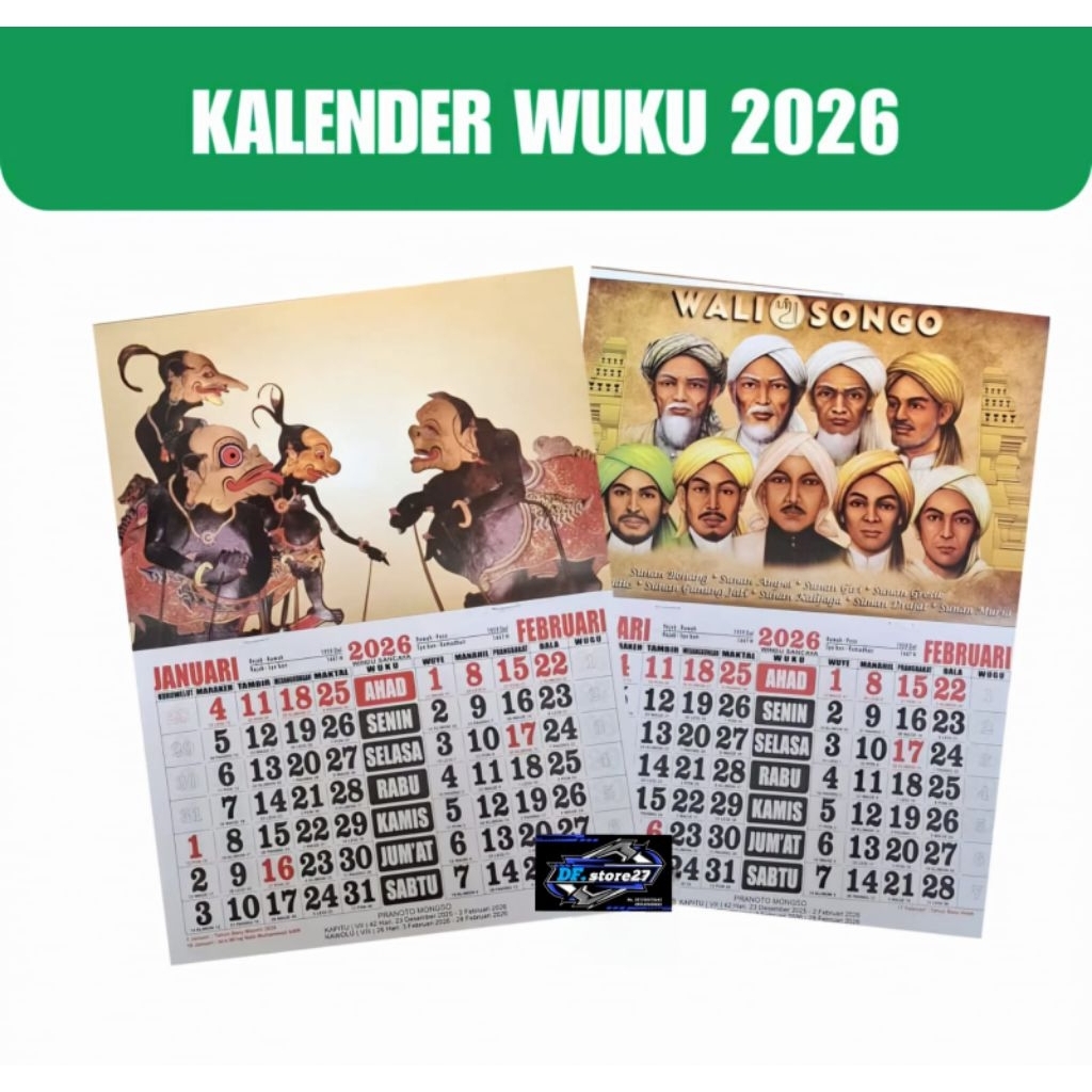 Kalender Wukon jawa 2026 31,5 x 25 cm | kalender pawukon 2026 | Kalender jawa Tahun 2026 | kalender 