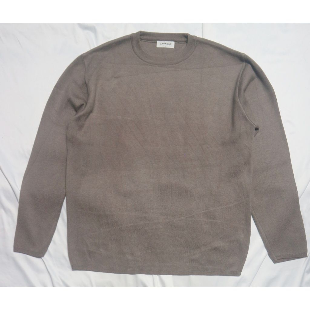 ZAVANAS Knitwear Coklat Brown Knitwear Tebal Adem Sweater Sweatshirt Crewneck Rajut Wool