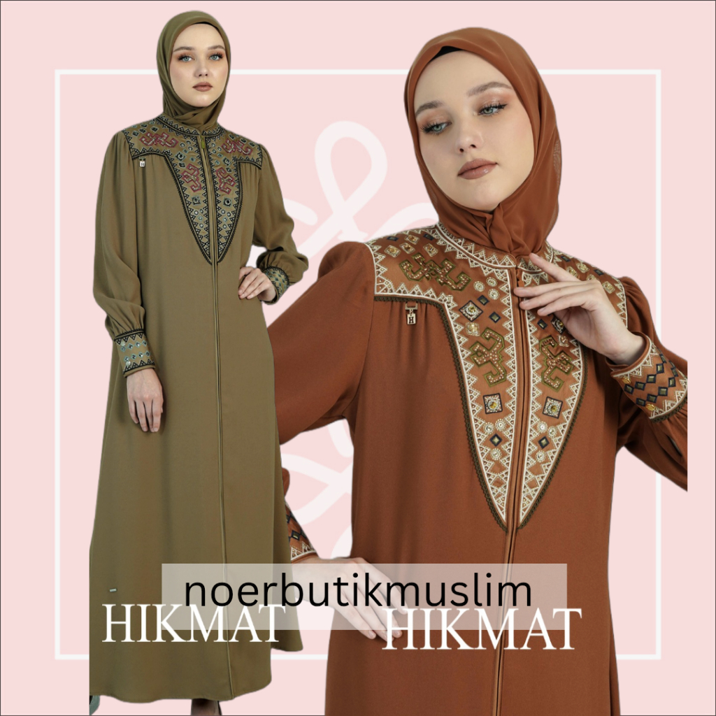 Hikmat Fashion Original A4120  Abaya Hikmat Terbaru 2024 Ori noerbutikmuslim