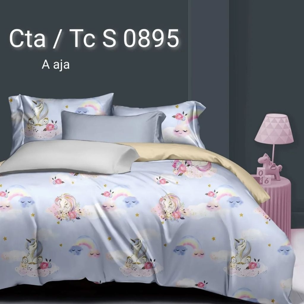 Sprei Sutra Sprei Tencl's Sutra Organik 60s Motif Anak