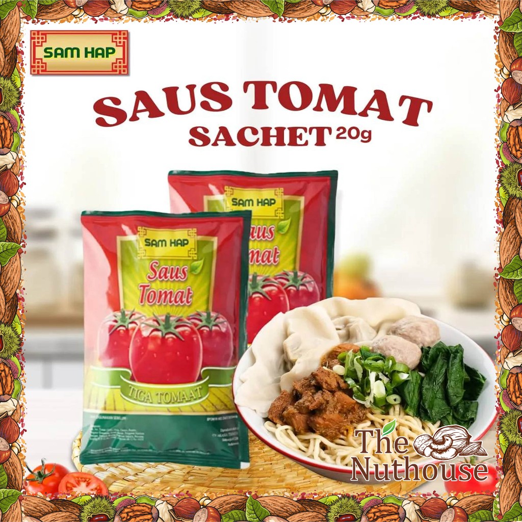 SamHap TOMAT SACHET 20GR x 10pcs / Saos Tomat / Saus Tomat Tiga Tomat Sam Hap