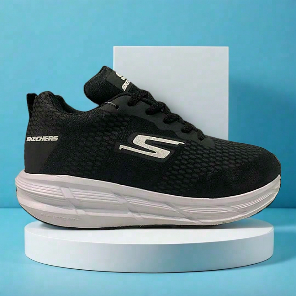 sepatu skechers pria dan wanita hitam putih