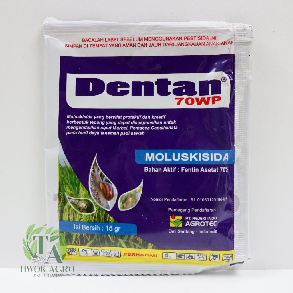 Dentan 70 WP 15gr | Racun Keong Sawah Ampuh | Moluskisida Fentin Asetat Aman untuk Ikan