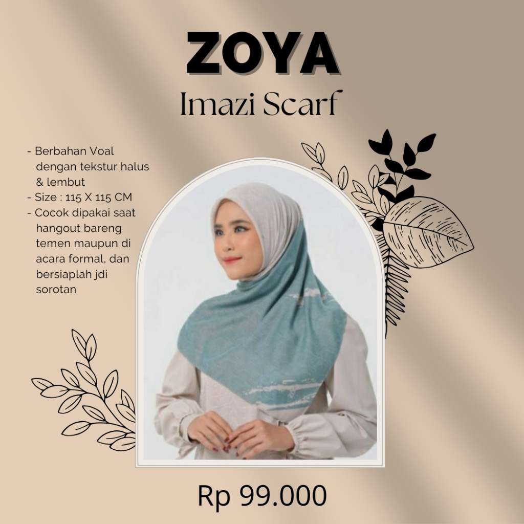 Imazi Scarf Zoya Hijab Motif Segi Empat