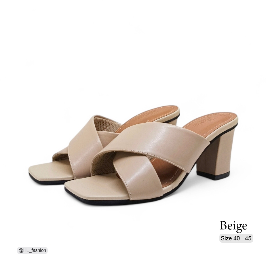 ZVT BIG SIZE HEELS - Sandal Wanita Jumbo 41-45 Moka Hitam Hak Tahu