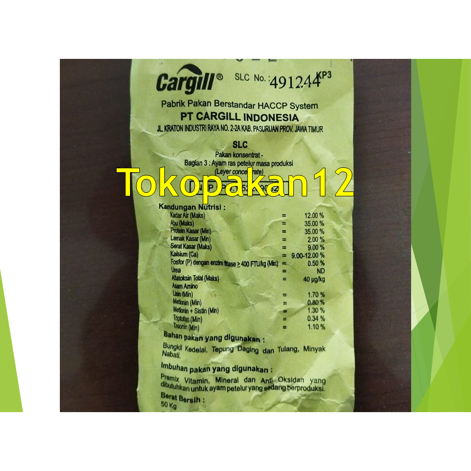 SATU SAK/ Satu Karung Pakan Jadi Ayam Petelur Cargill SLC - Kemasan 10kg