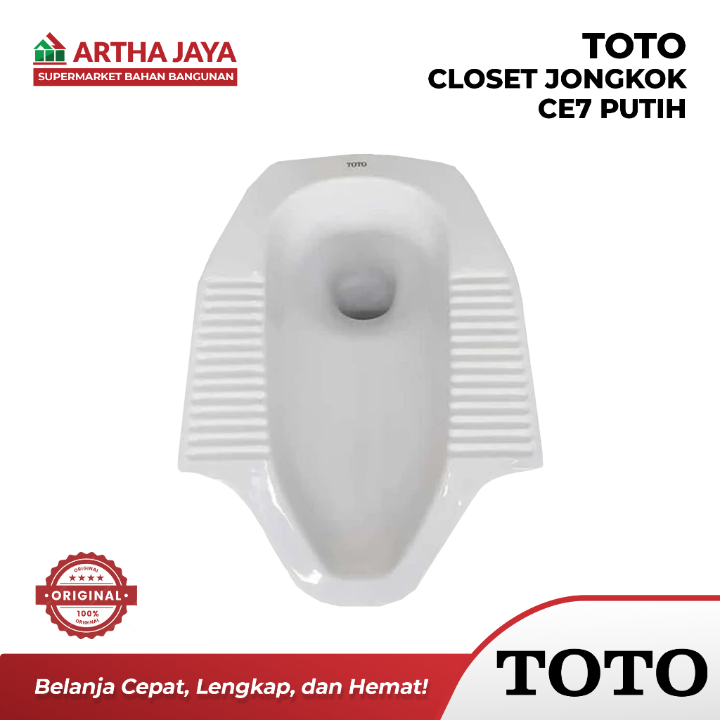 TOTO CLOSET JONGKOK CE7 PUTIH/ Closet Jongkok Mudah Dibersihkan