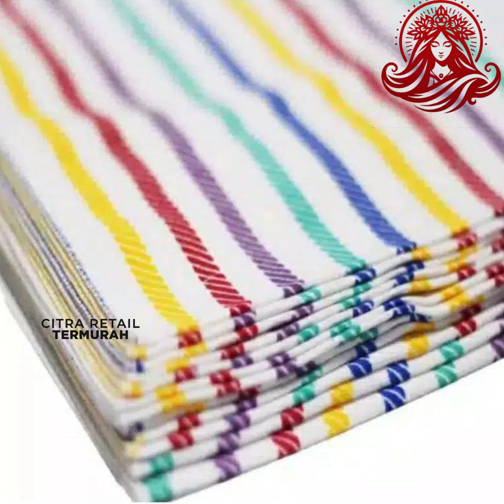 ECER kain popok lorek lurik besar jumbo alas tidur pipis ompol bayi garis pelangi perlengkapan newbo