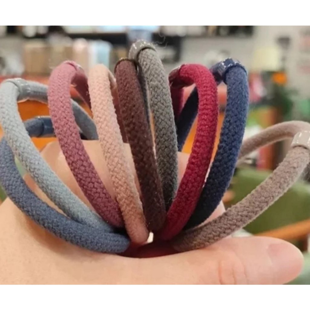 1PCS IKAT RAMBUT ELASTIS KOREA TIE RUBBER - IKAT RAMBUT EKOR KUDA VARIAN WARNA - Putih