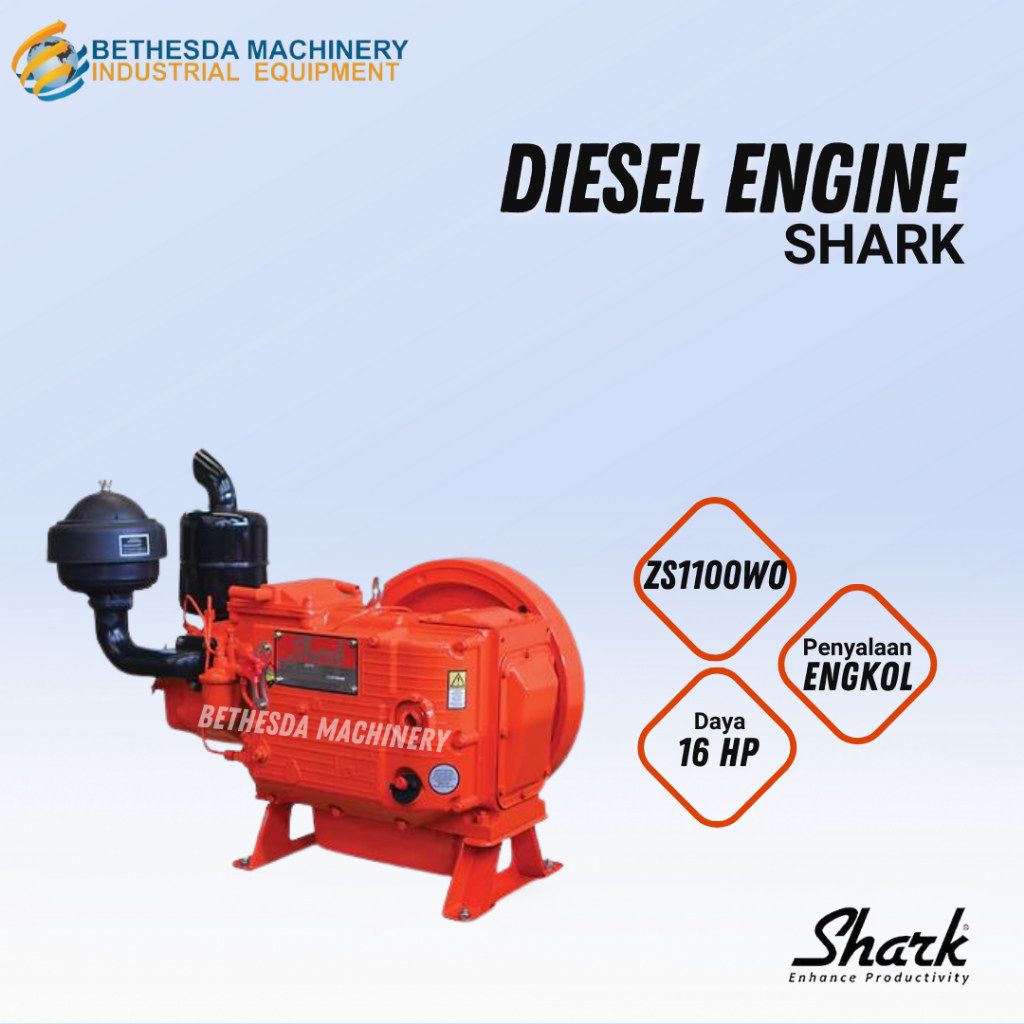 Mesin Penggerak Diesel 16 HP Shark engine ZS 1100 WO Tanpa tangki 16 pk