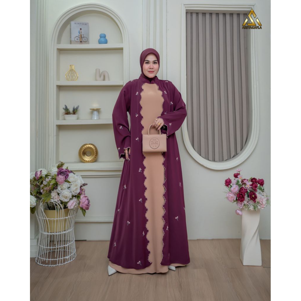 Gamis Terbaru Layka Abaya By Arsyakayla / Gamis Kekinian / Gamis Mewah