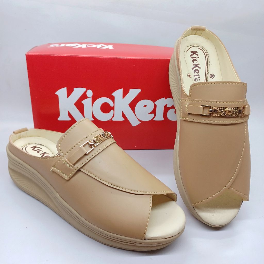 Sepatu Kickers wanita Slip On Big Size, Selop Au 60 outsole Wedges