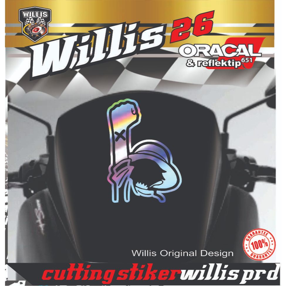 Sticker one piece stiker lucu stiker windshield visor motor nmx pcx dll