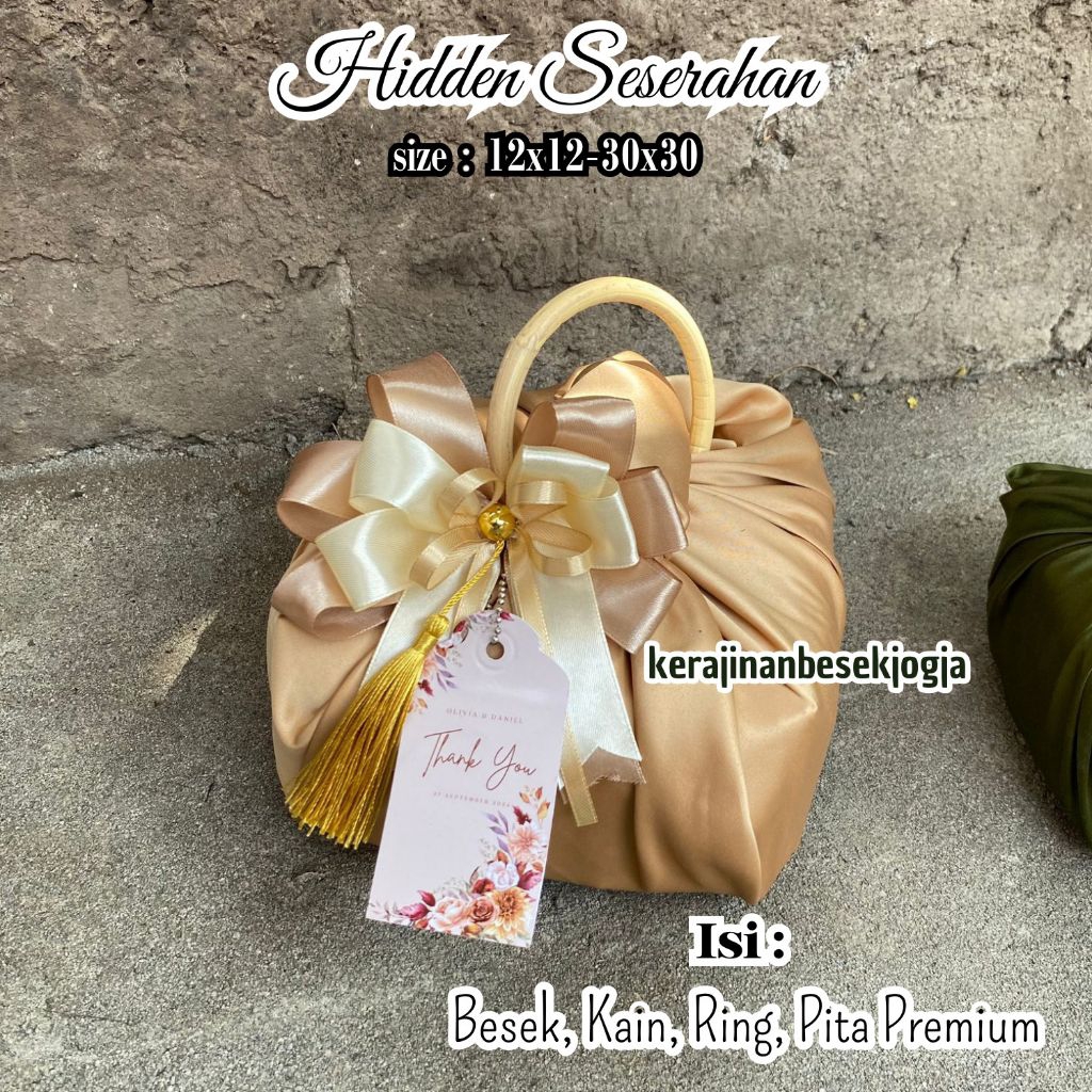 BESEK KAIN PITA PREMIUM BONUS RING ROTAN & KARTU UCAPAN | bingkisan hampers seserahan hampers sesera